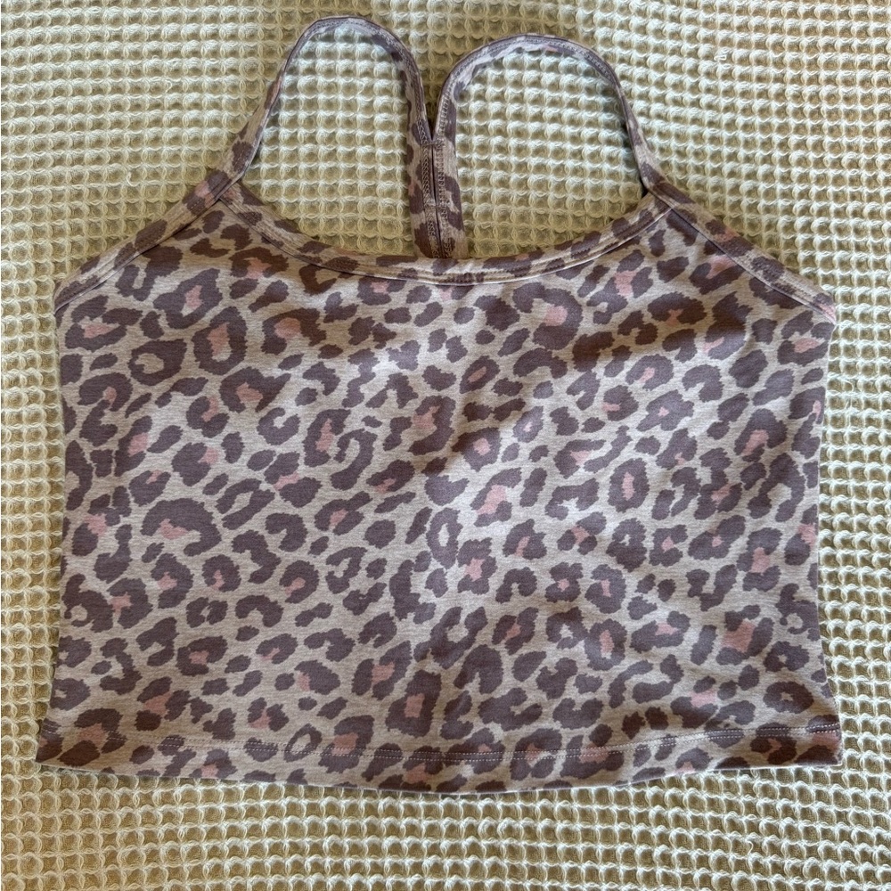 Beyond Yoga Leopard Print Strappy Bra Tank Top